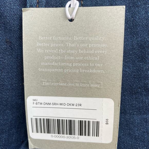 Everlane Jeans The Mid-Rise Skinny Stretch Size 23 Regular NWT Sustainable Denim - Picture 10 of 11